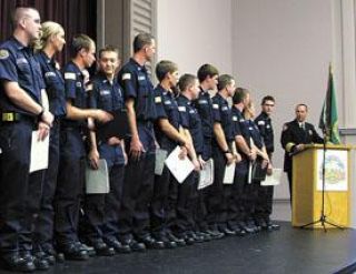 Volunteer firefighter class graduates