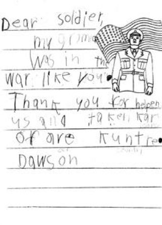 Kids share best wishes with soldiers