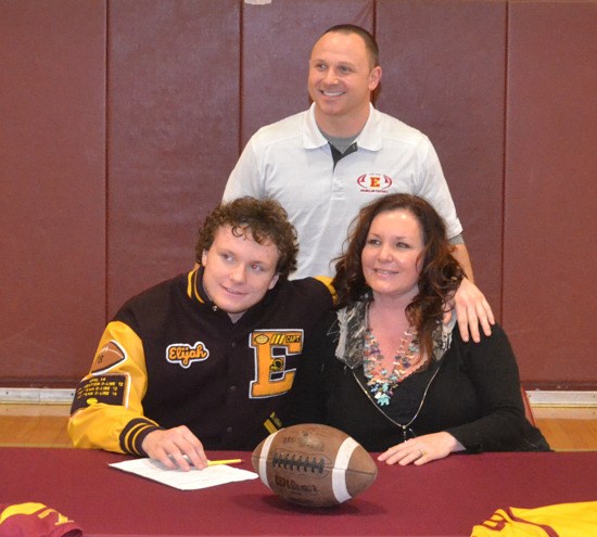 Eli Dennison signed to play football in the fall for Montana State-Northern. On signing day