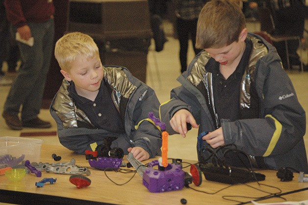 More than 40 exhibitors filled the Enumclaw High commons Jan. 30 for the second STEM Expo
