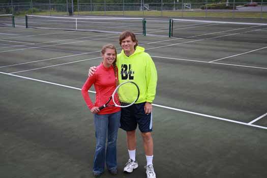 Bonney Lake Panthers tennis player Alise McCoy poses with coach Billy Jacobsen.