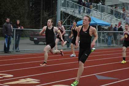 Enumclaw High's Derek Forza and Zack Mason race against White River during March 16 competition.