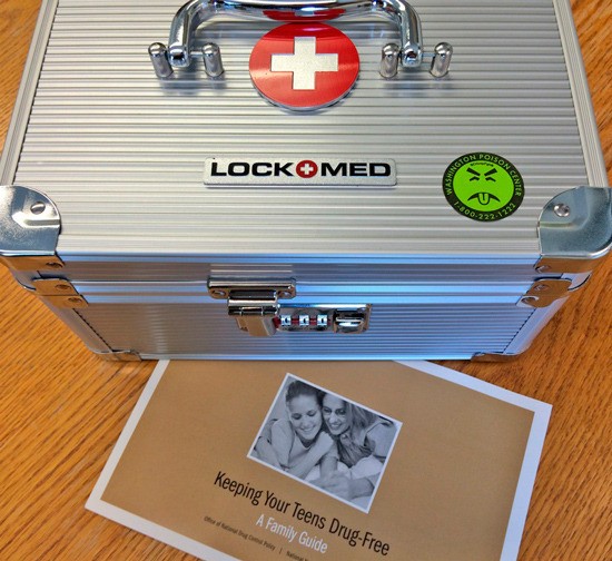 The medicine lock boxes come with a three-number combination.