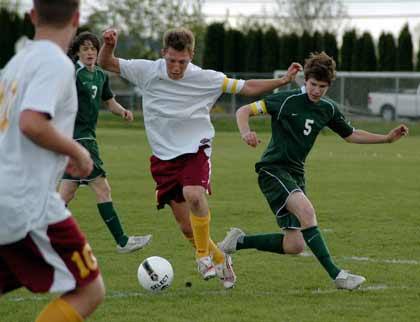 Enumclaw High soccer played its last home game of the regular season against Peninsula May 4.