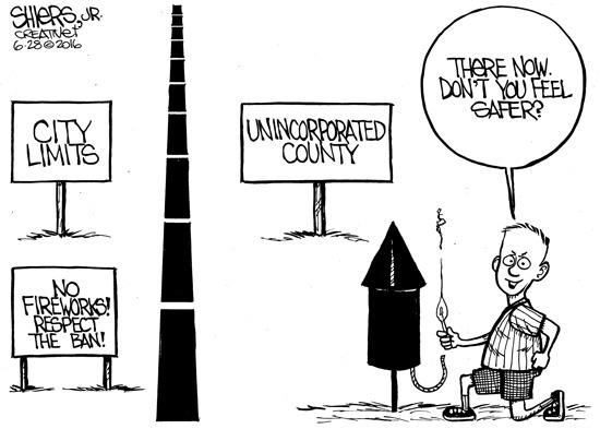 Fireworks don't always respect city and county lines.