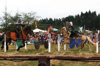 The daily joust performance is one of the most popular events at the Midsummer Renaissance Faire