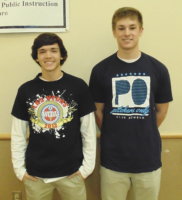 Bonney Lake’s Brody Fitzsimmons (left) and Kash Koltermann have signed letters of intent to Bellevue College.