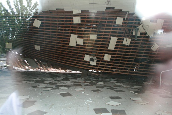The inside if the 1414 Cole St building where the roof collapsed July 6.