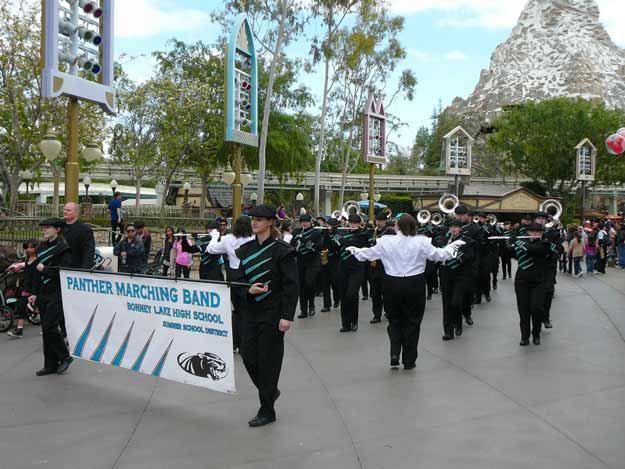 The Bonney Lake High School Panther Marching Band performs at Disneyland.