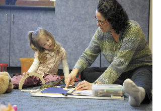 A young child with autism receives therapy at the Good Samaritan Children’s Therapy Unit.