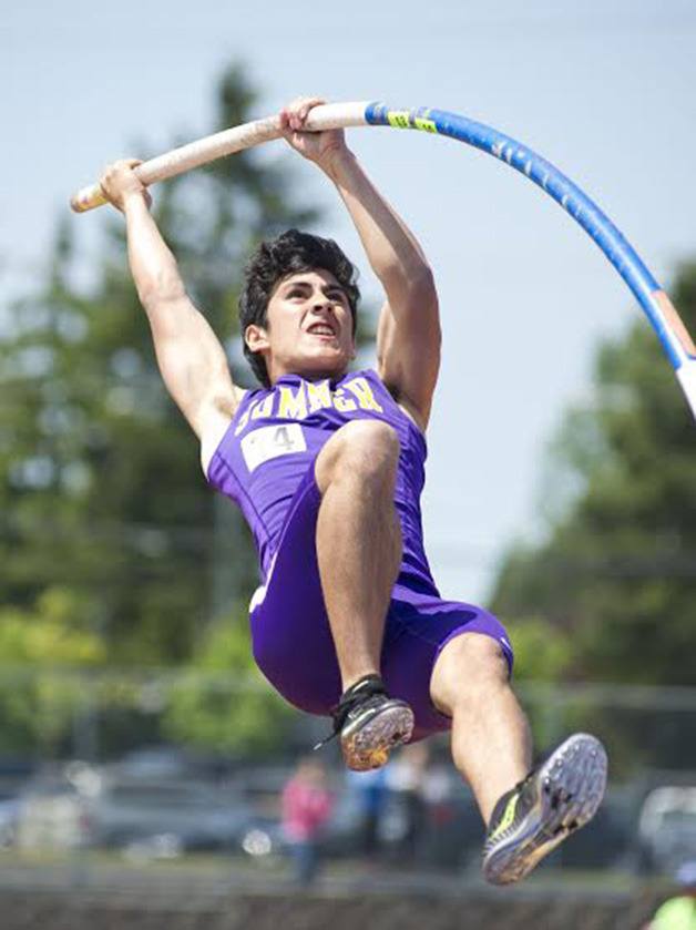 Andrew Andrada finishes fifth in state Friday in pole vaulting. He cleared the bar at 13-06.