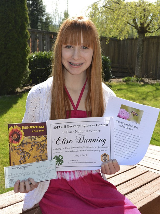 Enumclaw’s Elise Dunning won first-place with her essay in the 4-H beekeeping essay contest.