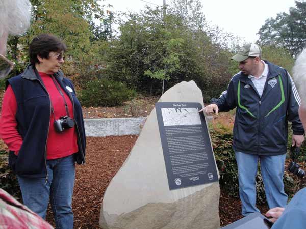 members of the Greater Bonney Lake Historical Society took a history walk down the Naches Trail from Buckley to the Puyallup River Sept. 29.