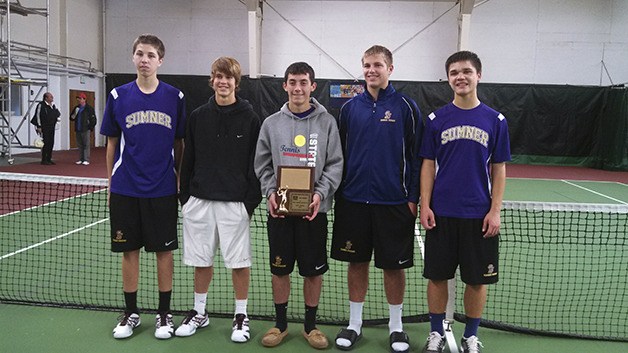 Sumner tennis players (left to right) Cody Jagowdinski