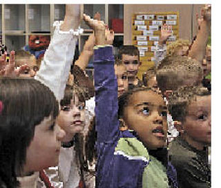 These Crestwood Elementary School students are eager to learn.
