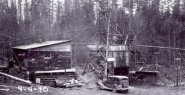 A small mine north of Enumclaw was located several hundred feet west of Deep Lake near Cumberland