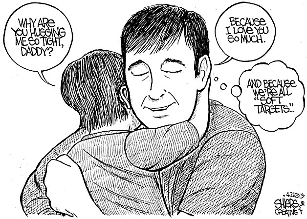This week's editorial cartoon addresses the issue of America's vulnerability.