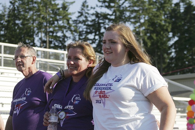 The Survivor's Lap opened the overnight walk for Relay For Life of Bonney Lake.