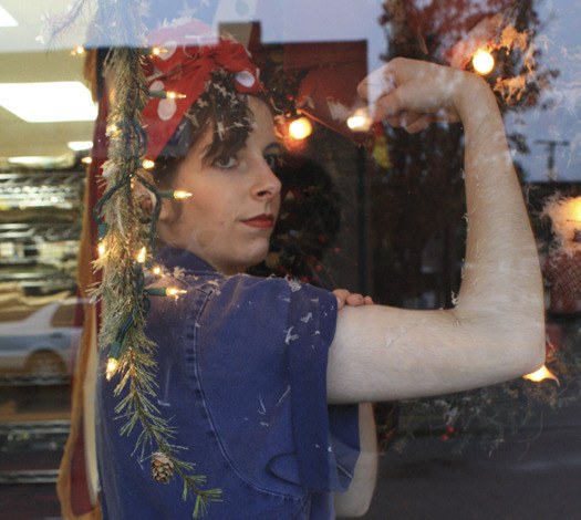 Rosie the Riveter was one of many Rockwellian icons that could be spotted on Sumner's downtown Main Street stretch Saturday.