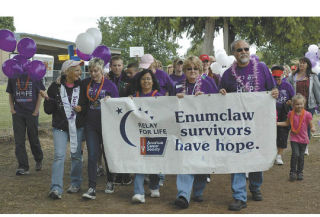 Hundreds turned out to participate in  Enumclaw’s American  Cancer Society Relay For Life Saturday and Sunday at J.J. Smith Elementary School