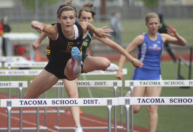Enumclaw High’s Maria Blad qualified for the Class 3A state meet in both hurdle events.