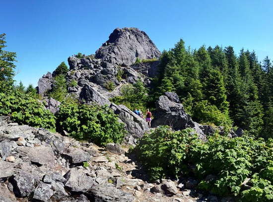 The Haystack is about a 40-minute climb when you take it really slow. Those tiny stick-looking figures at the top are people