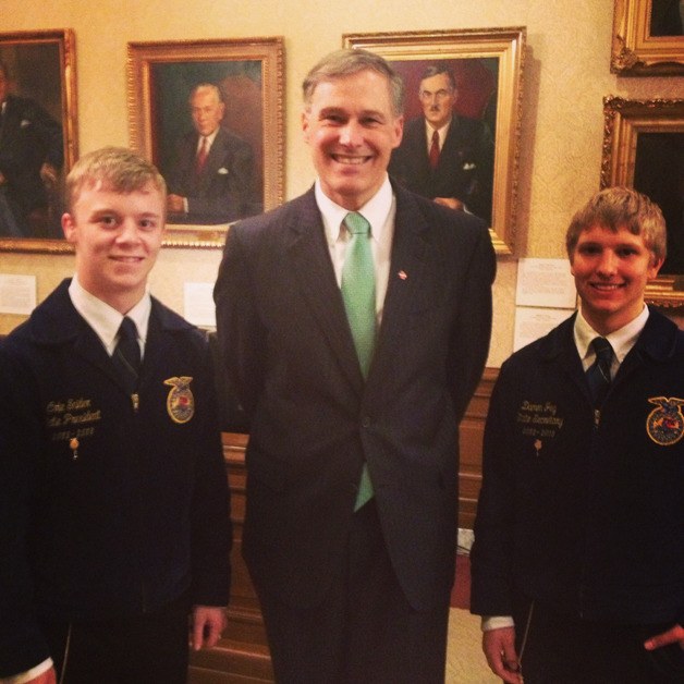 Cole Snider has been on the run since being elected state FFA president. Included in his itinerary was a late-February meeting in Olympia with Gov. Jay Inslee. Courtesy photo