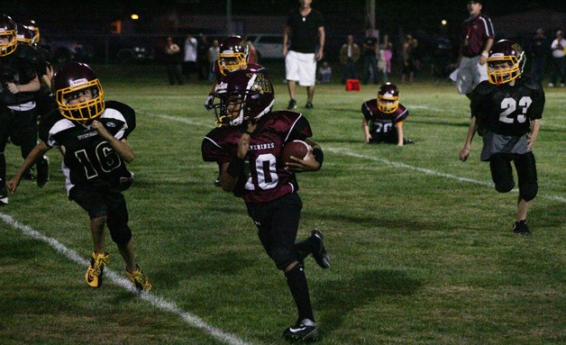 The White River Wolverines junior football team performed at the White River High School game at Sheets Field Sept. 7