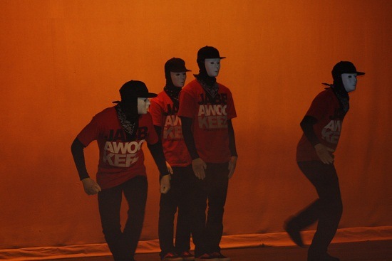 The masked CLF Crew open their dance set