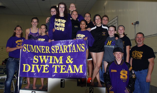 The Spartan swim and dive team took second place at the West Central District III 2A Championship.