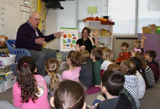 Sumner Mayor Dave Enslow fields questions from Mrs. LeMaster's first grade class Nov. 17 as part of the Educator For a Day program.