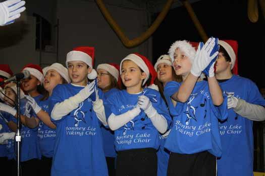 Members of the Bonney Lake Elementary School Choir perform during the annual Bonney Lake tree lighting celebration Dec. 4.