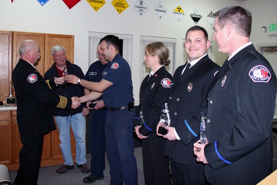 East Pierce firefighters receive their awards on Feb. 17.