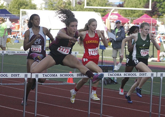 Enumclaw High senior Maria Blad won the state title in the 100-meter hurdles in 14.83 seconds Friday