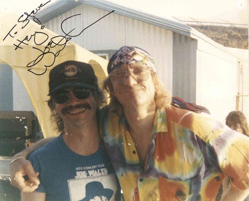 Steve Lemco with Joe Walsh at a performance of Ringo's All-Star Band in Memphis