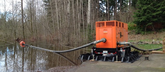 Water levels in Bonney Lake have lowered by approximately 1.29 feet since flood water started pumping into Lake Tapps.
