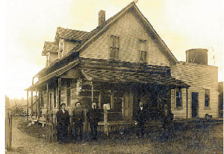 This photo shows  the original Krain tavern and boarding house