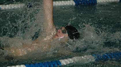 Enumclaw High junior Thomas Petersen earned a spot in February's state 3A swim and dive meet with his winning 57.13-second victory in the 100-yard backstroke Thursday.