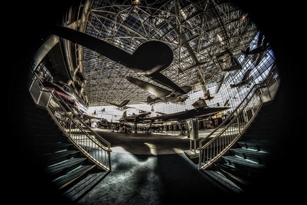 The Museum of Flight takes on a fishbowl appearance through the lens of Shannon Meng's camera.