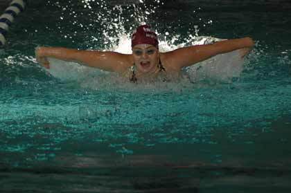 Linday Bowden set a district-qualifying time in the 100-yard butterfly.