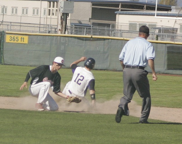 Sumner's Jacob Richardson slides safely into second Friday at Osborne Field in the subdistrict game.