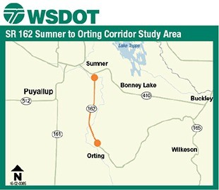 The DOT is looking at what improvements can be made to SR 162 between Orting and Sumner.