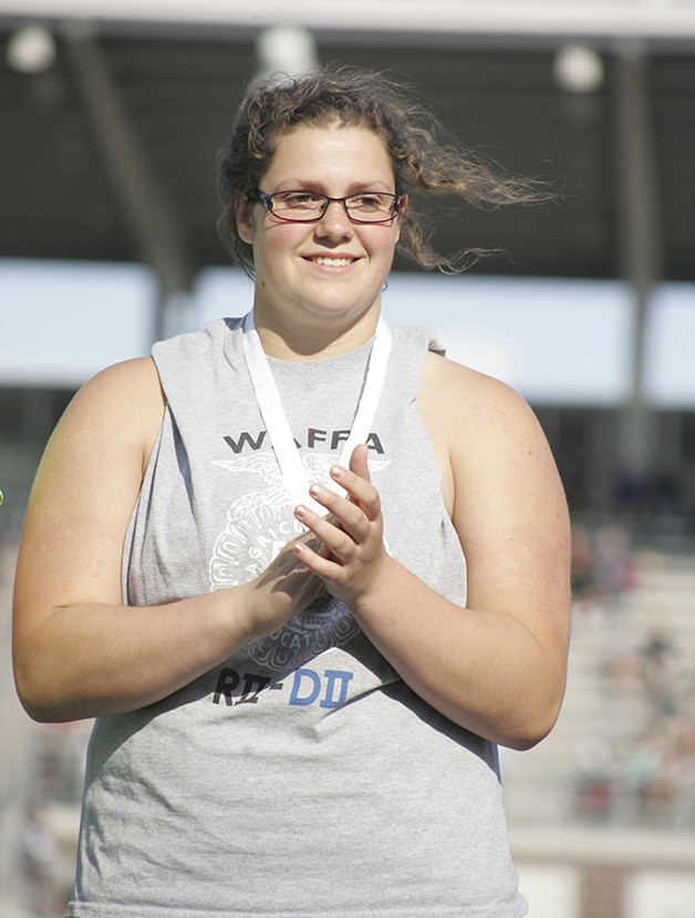 KC Moulden won the state shot put event and took sixth in the discus.