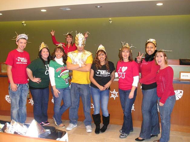 The cast of the White River Credit Union enjoyed the surviving the Mayan end of the world day