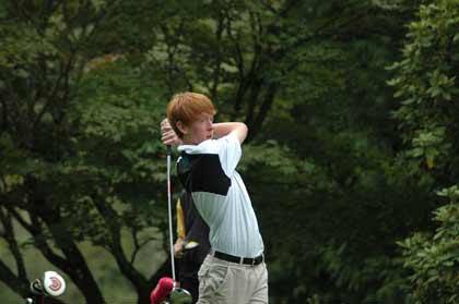 Bonney Lake's Thomas Davidson tees off during action with Enumclaw.