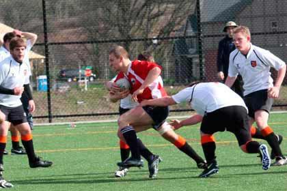 Casey Smith breaks free with the ball during rugby action at last season's Prezfest tournament.