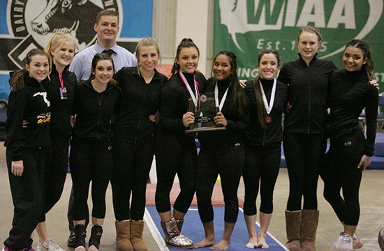 The Enumclaw gymnastic team took second at the state meet Friday and Saturday at the Tacoma Dome.