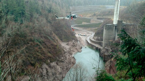 A 41 year old man was rescued after becoming trapped over the Mud Mountain Dam embankment last Sunday.