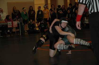 White River's Morgan Shirey scores takedown points for the Hornets at Graham-Kapowsin.