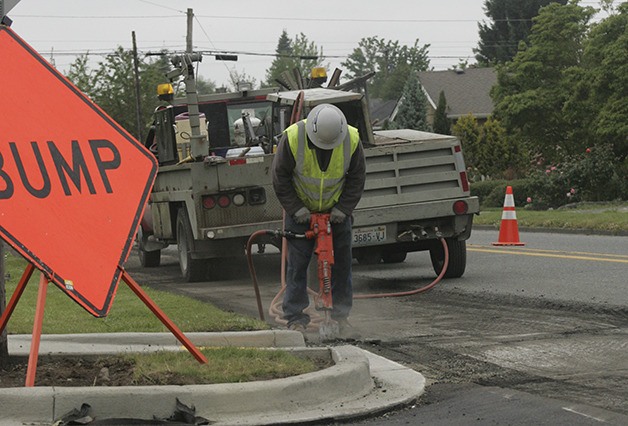 Road crews have been busy grinding away the existing Griffin Avenue surface